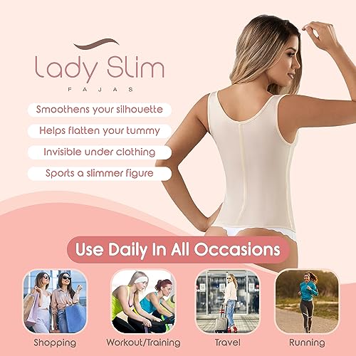 Image of LadySlim REAL COLOMBIAN Fajas Colombianas Reductoras LATEX Chaleco Vest Waist Trainer Cincher Workout Girdle
