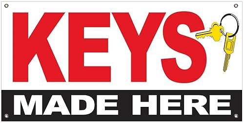 4LessCo 2x4 Feet KEYS MADE HERE Banner Locksmith Sign Fabric
