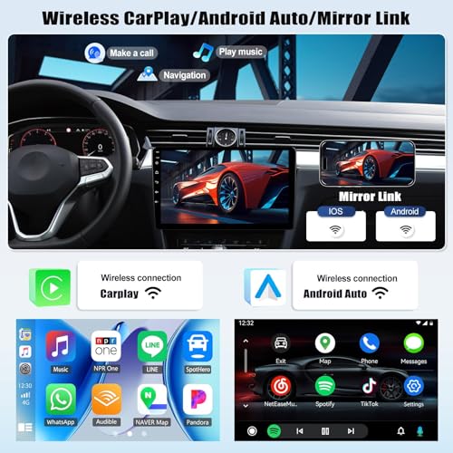 Image of 6+128G 8 Core Android 15 Car Radio Stereo for Hyundai Tucson IX35 2010-2015 with Wireless CarPlay Android Auto, 10.1'' Touchscreen with WiFi GPS Mirror Link Bluetooth FM RDS DSP EQ SWC Backup Camera