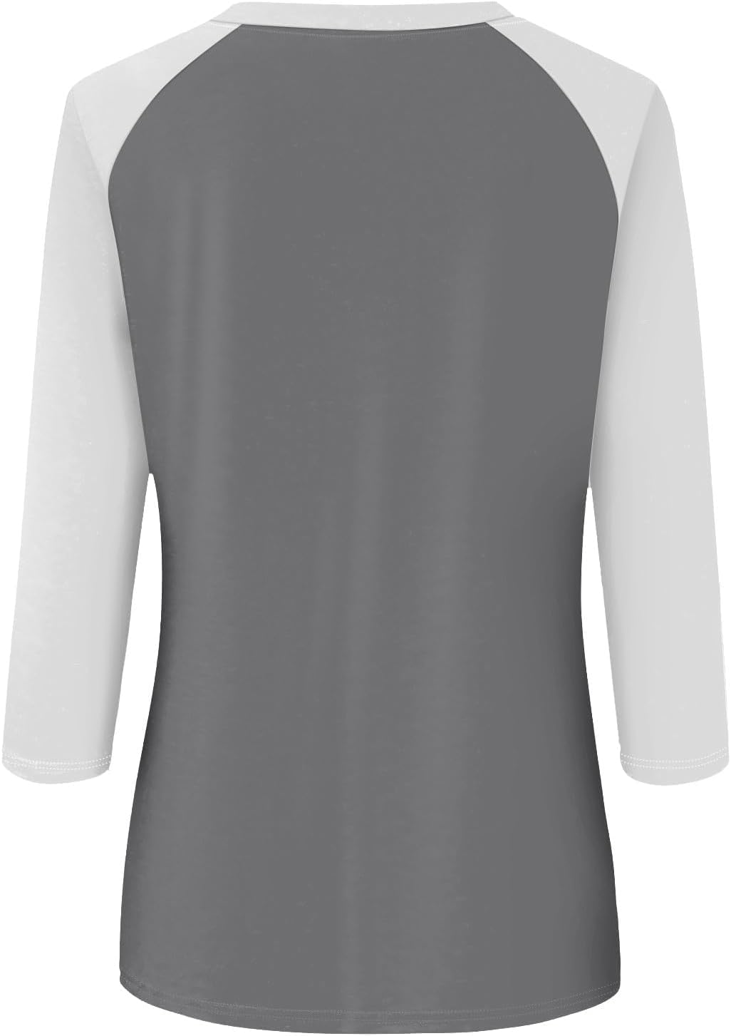 Women's Summer 3/4 Sleeve Tops Round Neck Color Block Casual Shirts Three Quarter Length Loose Fit Tunic Blouses