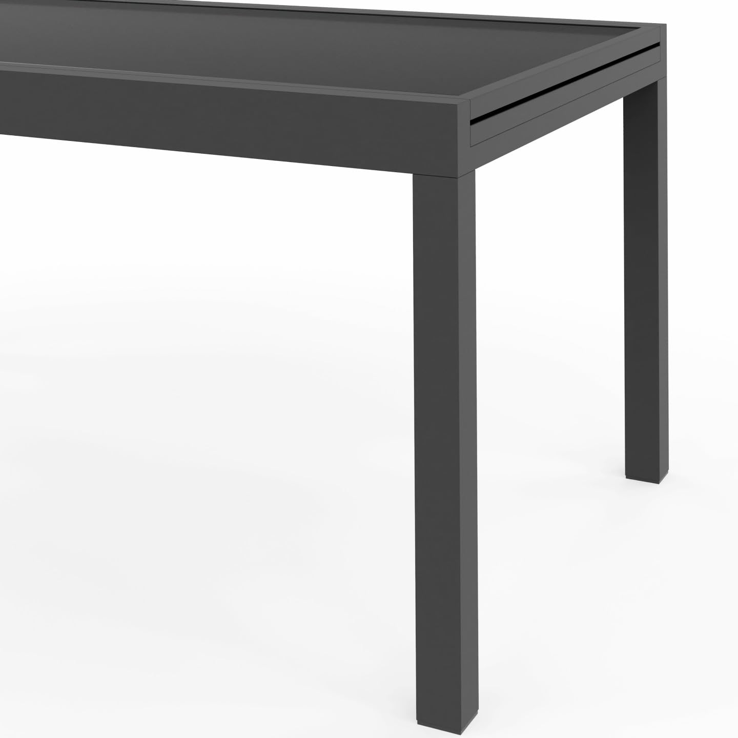 IDMarket - Mesa de jardín rectangular extensible Madrid 135-270 cm 8-12 personas gris antracita
