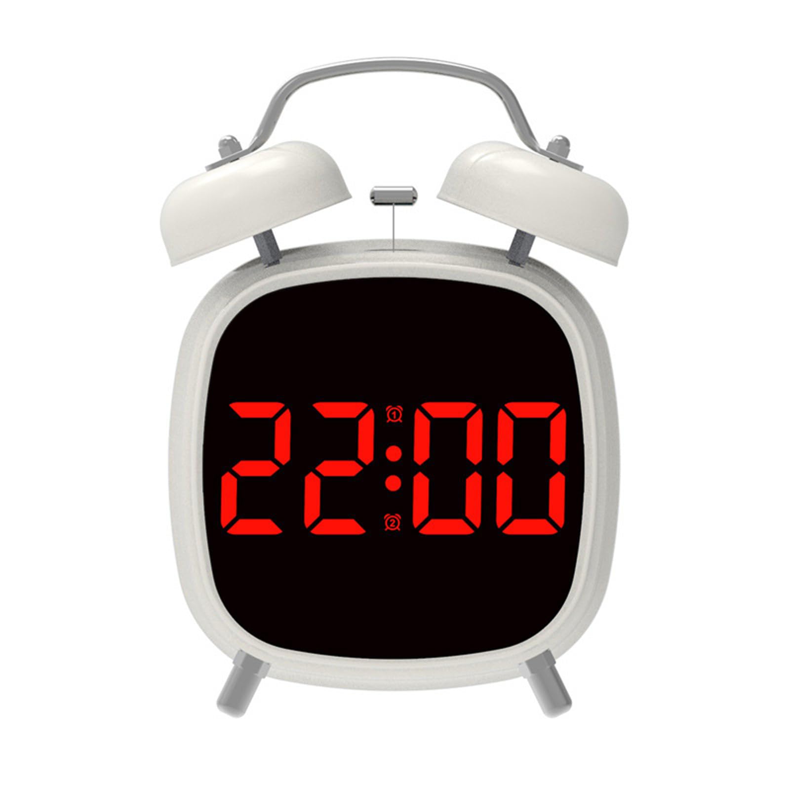 Msioytog Digital Alarm Clock Loud Double Bells Desk Alarms Dimmable Display Easy to Read Progressive Sound Design Alarm Clock with Night Light