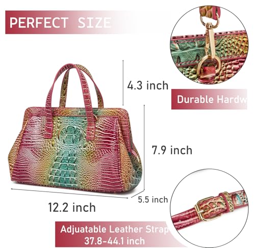 Image of Makcr Joacbv Women Fashion Crocodile Print Handbag Shoulder Satchel Top Handle Crossbody Bag