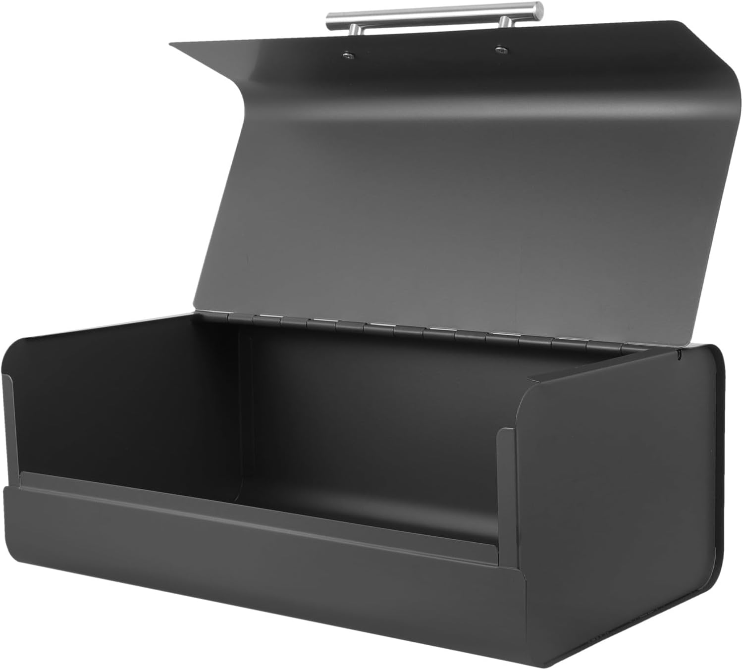 GANAZONO Metal Bread Box Bread Keeper with Flip Lid Large Capacity Kitchen Countertop Black-grey Galvanized Iron for Household Food Organization
