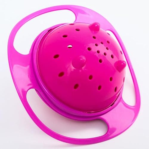 Prato Mágico Infantil giro bowl Bebê tigela Giratório Não Derrama (Rosa)