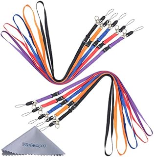 Wisdompro 10 Pcs Neck Strap Lanyard, 22 Inch Polyester Office Lanyard with Swivel Clip and Detachable Buckle for Phone, Camera, USB, Keys, Keychain, ID Badge Holder