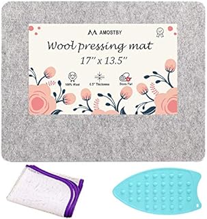 Wool Pressing Mat for Quilting - 17'' x 13.5'' Woolly Ironing Pad, 1/2"