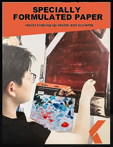 Image of KREFINISH Body Filler Mixing Board Disposable Paper Mixing Board Sheets, Superior Mixing Pad for Contamination Free Body Filler Mixing, 100Pcs Solvent Resistant Tear-Off Quick-Mixing Papers