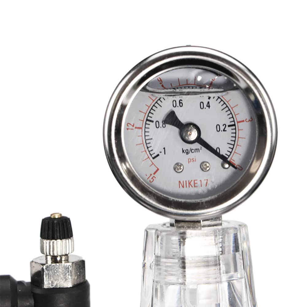 Polycarbonat Vakuum Exsikkator, 250 ml Labortrocknerbehälter mit Manometer, Vakuum Trockenschränke aus Kunststoff mit Doppelventil zum Trocknen und Aufbewahren im Vakuum (250mm)