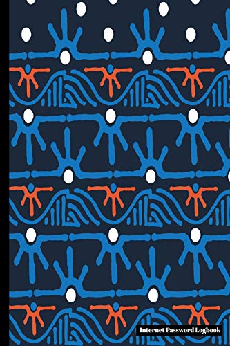 Internet Password Logbook: Organize your websites and email user details in this notebook that also has space for credit card details when online shopping with blue tribal pattern cover