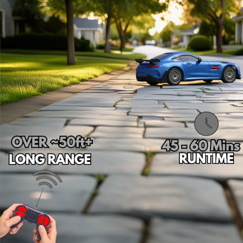Image of RC Car for Kids | High-Speed Remote Control Car | Rechargeable Lithium Battery | Type-C Charging | LED Headlights | Blue