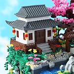 Yushinv Set de cerises Blossom Building, Scène originale Musique Cherry Bloslom Tree House(Type :Symphonie), japonais Sakura Treehouse Lights Building Kit(3320 Pcs, Bonsai Set.
