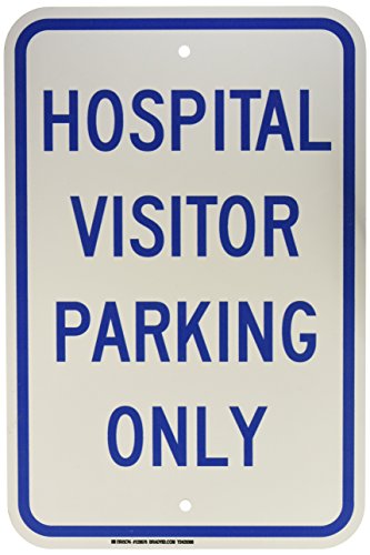 Panneau Hospital Visitor Parking Only Brady 129676 bleu et blanc 45,7x30,5 cm
