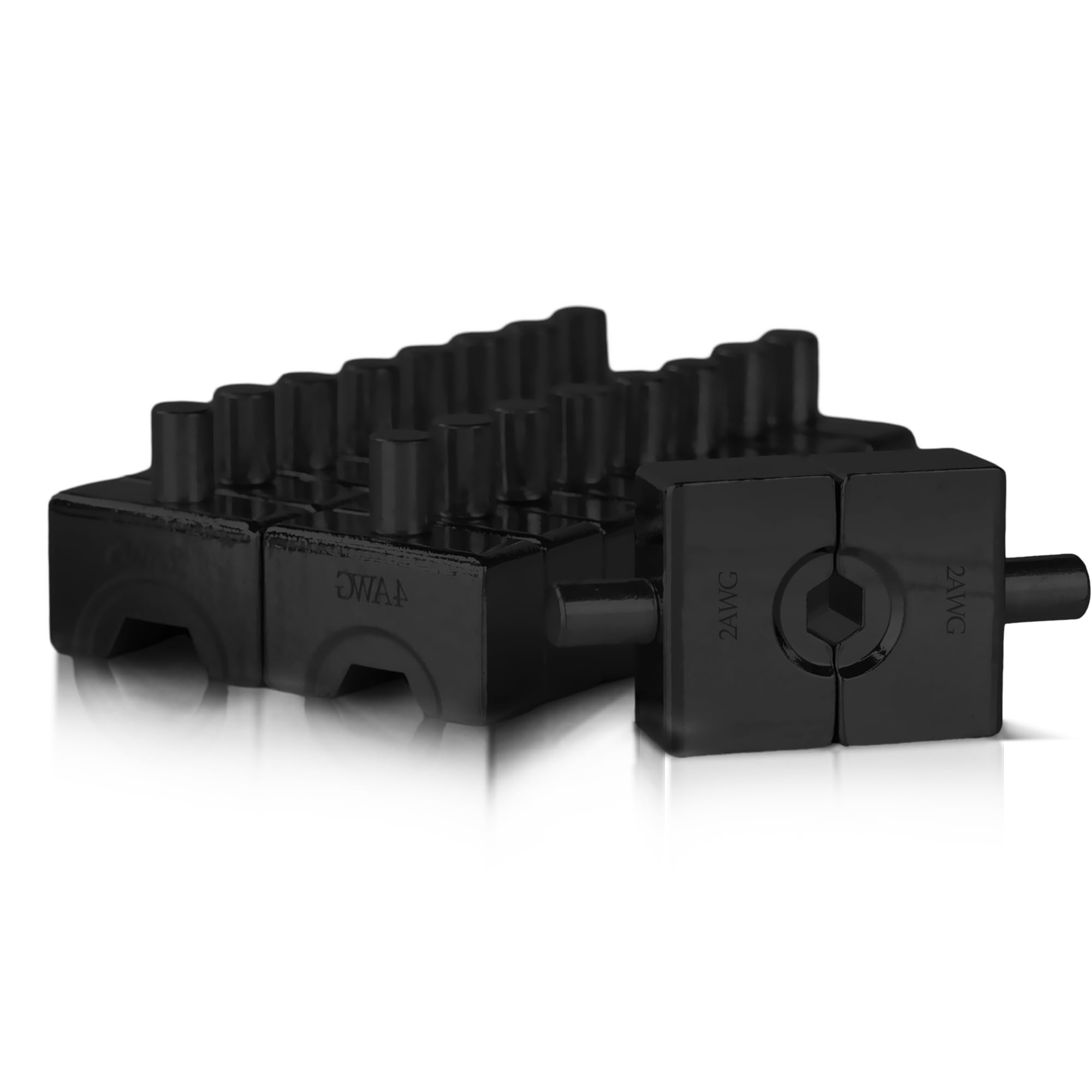 AMZCNC YQK-70 Crimping Dies Include 9 Pairs of US Standard Hex Crimping Dies (12, 10, 8, 6, 4, 2, 1, 1/0, 2/0 AWG)