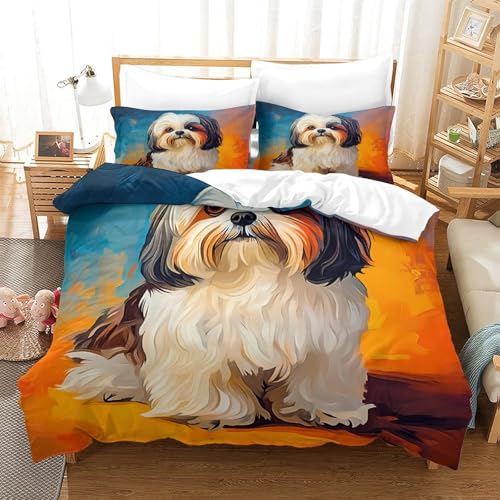 Parure de lit double 200x200 avec housse de couette microfibre 3D