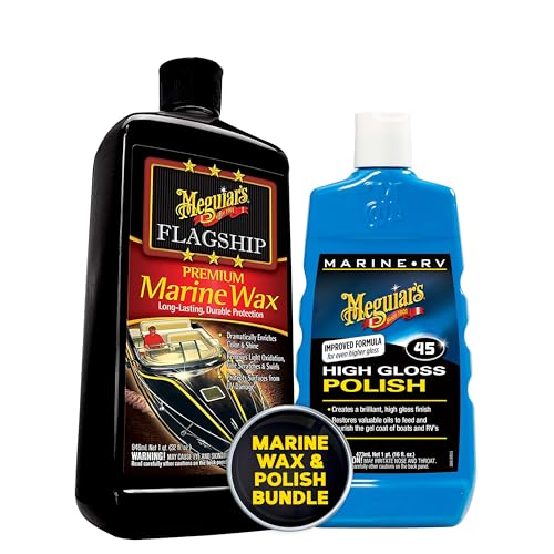 Meguiar's M4516 Marine/RV Polish & Gloss Enhancer and M6332 Flagship Premium Marine Wax Bundle