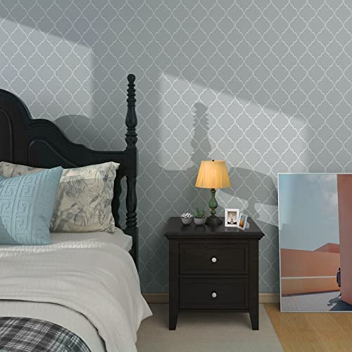 Auxua Grey Peel And Stick Wallpaper Boho,Removable Geometric Self Stick Vinyl Wall Paper,Modern Contact Paper For Bathroom,Bedroom 17.7" Ｘ394 #TOP4