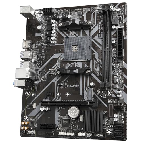 GIGABYTE B450M K Scheda madre - Supporta AMD Series 5000 CPUs, up to 3600MHz DDR4 (OC), 1xPCIe 3.0 M.2, GbE LAN, USB 3.2 Gen 1 - Scheda madre - Immagine 3