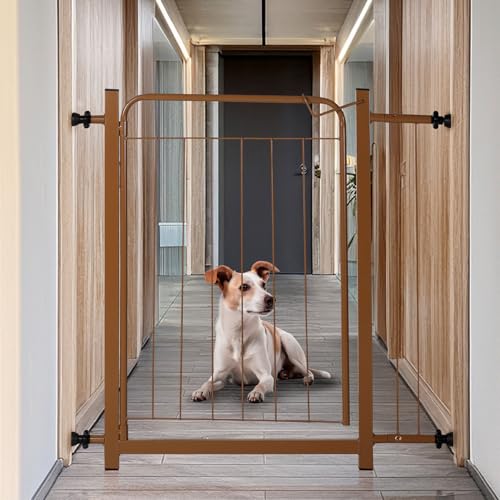 Portão Pet Segurança para Cães e Bebês Largo 69 a 84cm com Extensor 10cm Cor Marrom
