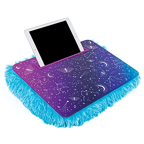Three Cheers For Girls - Celestial Deluxe Fur Lap Desk - Portable Lap Pillow Desk For Kids With Media Slot - 12” X 16.9” Lap Desk For Laptop, Tablets, & Notebooks #TOP3