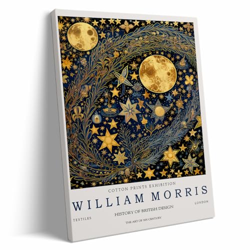 William Morris Moon & Stars Print Exhibition Poster, Vintage Wall