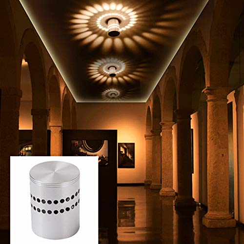 super1798 Luz de parede LED RGB 3W controle remoto orifício espiral sala de jogos bar decoração de l