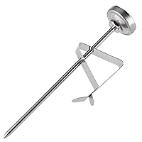 Vista 2 de Paquete de 2 Termómetros de Lectura Instantánea de Bolsillo para Espumar Leche con Esfera de 1 Pulgada y Sonda de 5 Pulgadas con Clip, Mejor