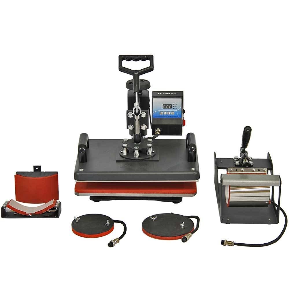PixMax 5-in-1 Multifunktion Da Vinci Hitzepresse Transferpresse Wärmepresse Tassenpresse Tellerpresse Mützenpresse Sublimationsdruck Gratis Sublimationspapier + Gratis Starter Set