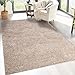 Deko,40 günstig Kaufen-carpet city Shaggy Hochflor Teppich - 230x320 cm - Sand-Beige - Langflor Wohnzimmerteppich - Einfarbig Uni Modern - Flauschig-Weiche Teppiche Schlafzimmer Deko