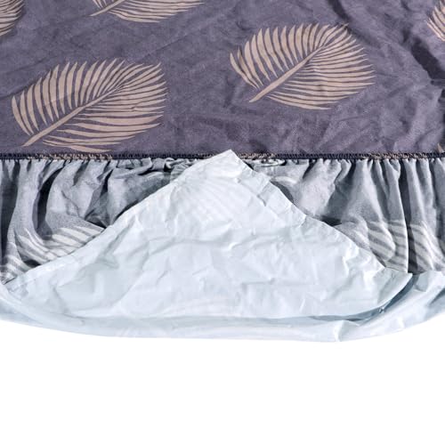 Image of RD TREND Waterproof Elastic Fitted Bedsheet for Single Bed (72x48x8 Inch) with 1 Waterproof Pillow Covers 18x28 Inch,Grey Tree