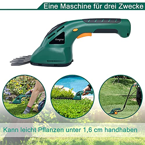 NING Accu-grastrimmer, accu-grastrimmer en tuinschaar, 1500 mAh, grasmaaier, 7,2 V - Afbeelding 8