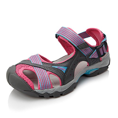 Clorts Women's Lightweight Athletic Sandal Outdoor Seaside Water Sneaker Rose SD-202C US5.5