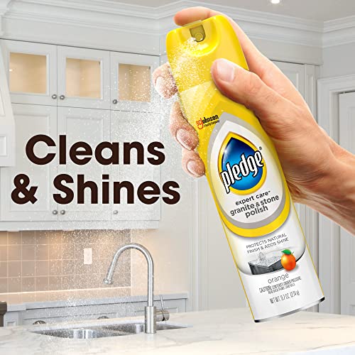 Image of Pledge Granite & Stone Cleaner, Expert Care, Aerosol, Orange Scent, 9.7 oz.