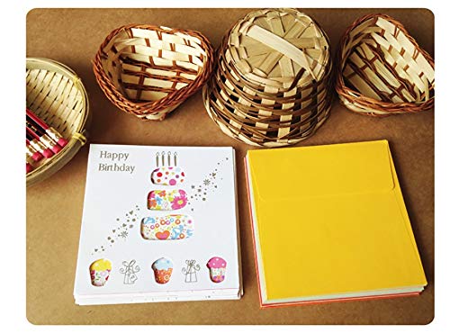 xinchenglove Multicolor Printing Hollow Flowers Plant Greeting Cards for Happy Birthday Party Blessing Message Postcards Gift Card 1pcs/12pcs/24pcs AQ045 (L,24pcs)