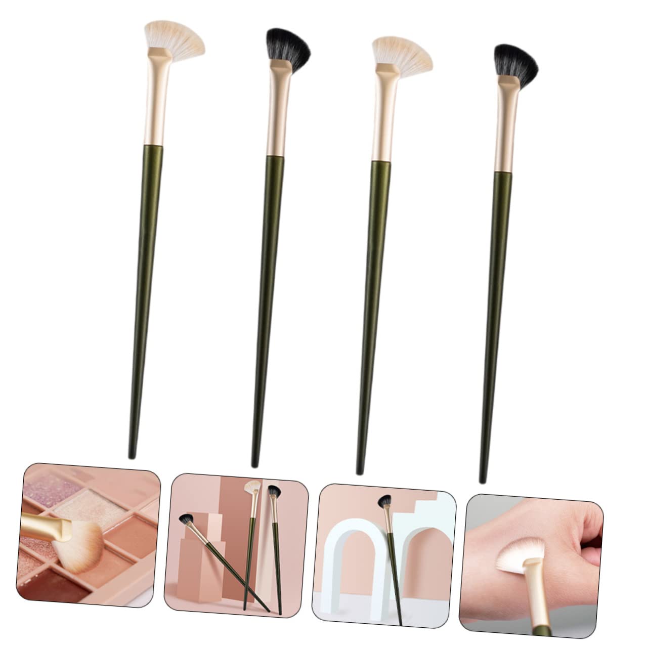 FRCOLOR 20piezas Brocha De Contorno De Nariz Angulada De Pinceles De Maquillaje Pequeños Para Ojos y Difuminado Accesorio Cosmético Profesional