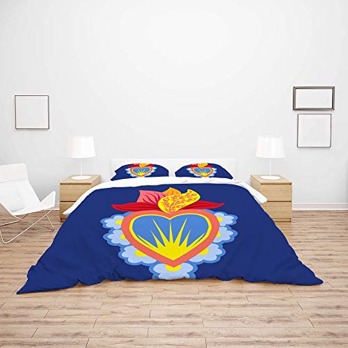 Parure de lit King size bleu CHEHONG avec housse de couette style Old School