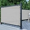 TANG 3' x 12' Balcony Privacy Screen Fence for Apartment Deck Railing, 200GSM Heavy Duty Block Outdoor Privacy Fencing Cover for Patio Porch Backyard Screens, Gray #5