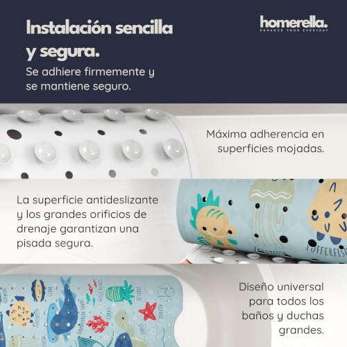 Miniatura 4 de Homerella Alfombra De Baño Antideslizante Y Delicada Con La Piel, 100x40cm, Incl. Ganchos Esterilla De Tina Sin Bpa Estera Resistente Al Moho Y Lavable A Máquina Alfombrilla De Baño