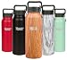 Healthy Human 40 oz Water Bottle - Cold 24 Hrs, Hot 12 Hrs. 4 Sizes & 12 Colors. Double Walled Vacuum Insulated Stainless Steel Thermos Flask with Carabiner & Hydro Guide. Color: Natural Wood