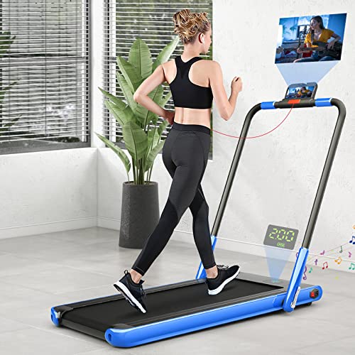 Image of Foldable Treadmills for Home, 2 in 1 Walking Pad Portable Folding Under DeskTreadmills with Walk and Jog & Run Modes for Office Treadmil