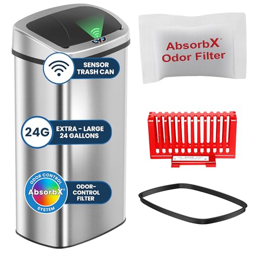 iTouchless 24 Gallon Sensor Trash Can with Lid