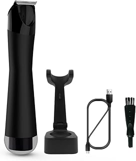 Recortadora eléctrica íntima para hombre, impermeable, huevos húmedos/secos y testículo para peluquería corporal con LED L