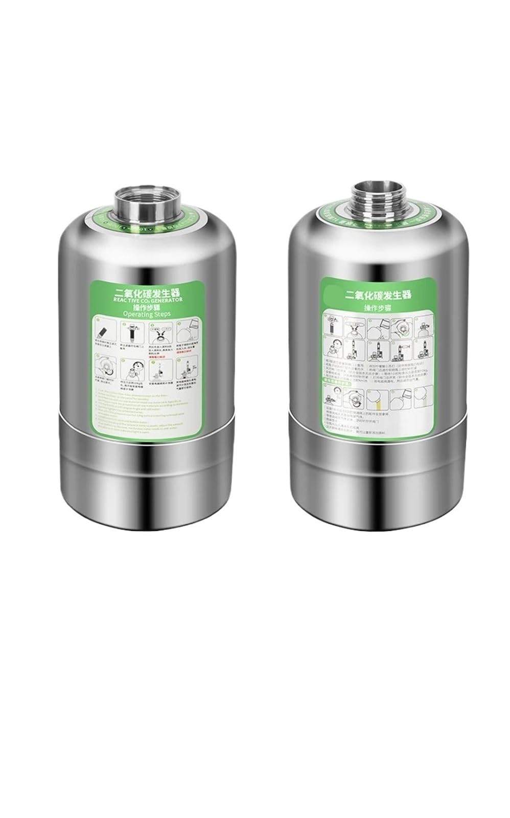 Kit de generador de CO2 for acuario (DIY) de acero inoxidable, cilindro generador de CO2, kit de reactor de dióxido de carbono for plantas y peces.(AC100-240V-X01-2L,UK plug)