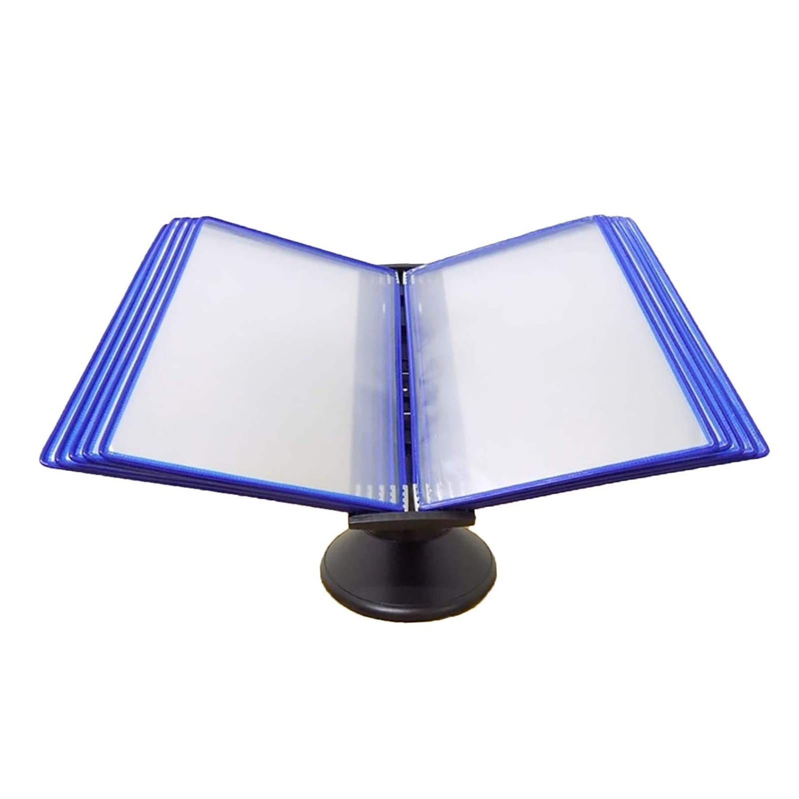 YNIYUJKL Desktop Reference Organizer - Desktop Flip Display Folder, 10 Black Panels Small Desk Display Unit, Flip Display Document Holder, Durable Desk Display Unit Desktop Refere,Blue