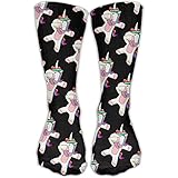 SARA NELL Cute Funny Dabbing Unicorn Rainbow Hair Black Classics Personalized Socks Sport Athletic Stockings 30cm Long Sock For Men