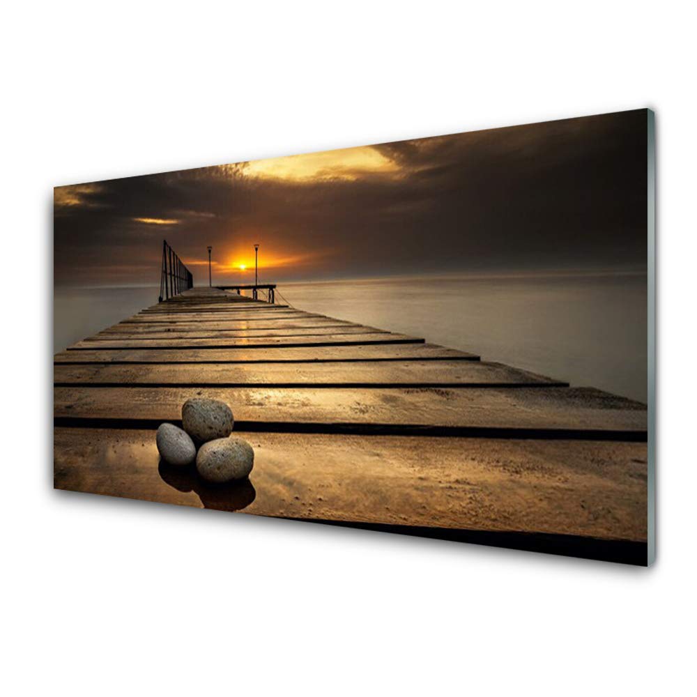 Tableau décoration déco mural moderne briques pont architecture Tulup 125x50