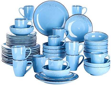 vancasso Navia Tropical Dinner Set, Stoneware Vintage Look Multicolored Dinnerware Tableware, 16 Pieces Dinner Service Set for 4, Include Dinner Plate, Dessert Plate, Cereal Bowl and Mug