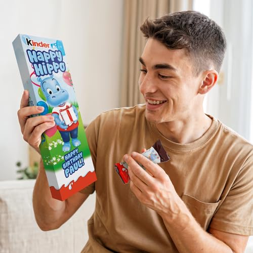 Personalisierte Kinder Schokolade - Hochwertige personalisierte Geschenkidee mit individuellem Design und Ihrem Namen oder Text (kinder Happy Hippo)