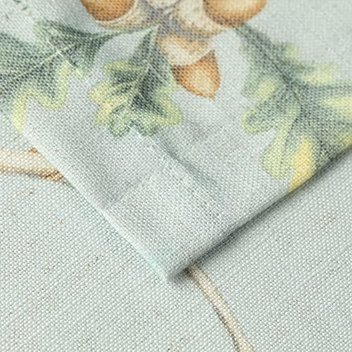 Leeva Soft Airy Linen Tier Curtains For Bathroom Traditional Birds Pattern Mini Drapes For Farmhouse Rod Pocket Light Filtering Window Coverings 24 Inch Length, 2 Panels #TOP2