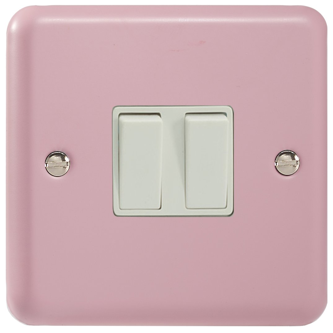 Varilight 2-Gang 10A 1- or 2-Way Rocker Switch Rose Pink
